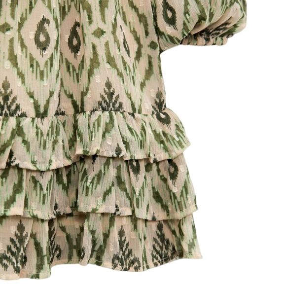 ZARA | Green | PRINTED SWISS DOT DRESS - Picture 7 of 9